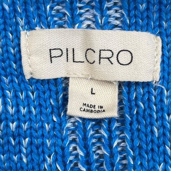 Anthropologie Pilcro Blue Textured Hi Lo Pullover Sweater - Picture 4 of 8